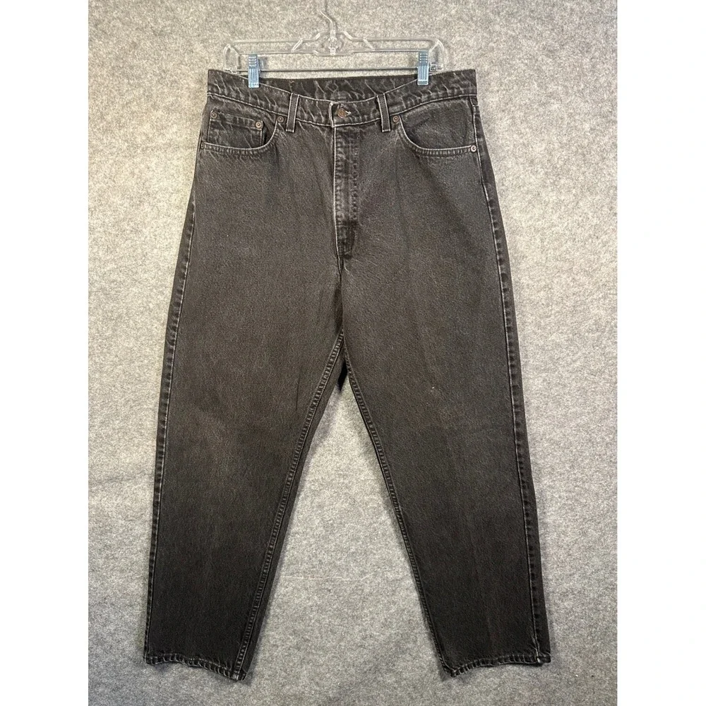 Vintage Levis 560 Men 36/32 Faded Black Loose Fit Straight Leg Jeans Made in USA
